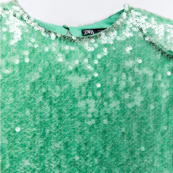 ZARA BLOGGER FAVORITE CUT OUT SEQUIN MIDI DRESS - Picture 16 of 16